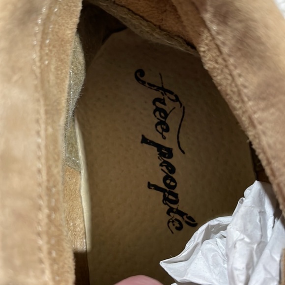 Free People Leather Tan Lace Up Suede Ashton Ankle Boot - Picture 10 of 10